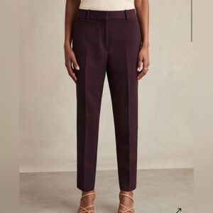 NWT Reiss Gabi Slim-Fit Suit Trousers in Berry Sz 6